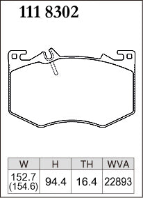 Pad Shape for DIXCEL Premium Type Front Brake Pads – Mercedes-AMG A35, CLA35, GLA35, GLB35 (W177/V177/C118/H247/X247)
