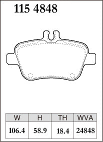 Pad Shape for Dixcel Rear Brake Pads – Mercedes-Benz A250 Sport / A250 4MATIC (W176)