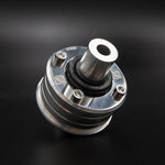 Suspension Secrets solid front control arm bush, angled view on a black background - Suspension Secrets Thumbnail