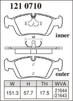 DIXCEL Front Brake Pads - BMW 3 Series (E36/E46) / Z3 / Z4 (E85/E86) Pad Shape - Dixcel Brakes Thumbnail
