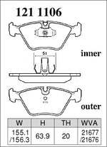 DIXCEL Front Brake Pads - BMW M3 / M3 CSL / 330i (E46) / Z4 M (E85/E86) / X3 (E83) / 5 Series (E39) / Alpina B3 Pad Shape - Dixcel Brakes Thumbnail
