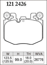DIXCEL brake pad shape diagram – part number 1212426 – Toyota GR Supra (A90) - DIXCEL Thumbnail