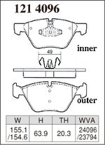 DIXCEL Front Brake Pads - BMW 1 Series (E81/E82/E87/E88) / 3 Series (E90/E91/E92/E93) / 5 Series (E60/E61) / Z4 (E89) Pad Shape - Dixcel Brakes Thumbnail