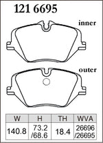 Dixcel Front Brake Pads - BMW X1 (U11) / X2 (U10) / X3 (G45) / 2 Series Gran Coupe (F74) / 5 Series (G60) / MINI Cooper (J01) / Aceman (J05) / Countryman (U25) Pad Shape - Dixcel Brakes Thumbnail