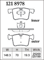 DIXCEL Front Brake Pads - BMW 1 Series (F20) / 2 Series (F22/F23) / 3 Series (F30/F31/F34) / 4 Series (F32/F36) / X3 (F25) / X4 (F26) Pad Shape - Dixcel Brakes Thumbnail