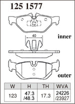 DIXCEL Rear Brake Pads - BMW 1 Series (E82/E87/E88) / 1M (E82) / 3 Series (E90/E91/E92/E93) / X1 (E84) Pad Shape - DIXCEL Thumbnail