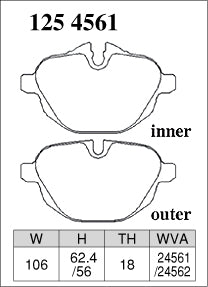 DIXCEL Rear Brake Pads - BMW 5 Series (F10/F11/G30/G31) / X3 (F25/G01) / X4 (F26/G02) / X5 (G05) / Z4 (E89) Pad Shape