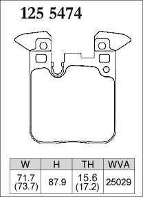 Pad Shape for DIXCEL Z Type Rear Brake Pads – BMW M2 F87 / M3 F80 / M4 F82