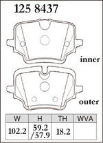 DIXCEL Rear Brake Pads - BMW M135 (F70) / X1 M35i (U11) / X2 M35i (U10) / MINI JCW Countryman (U25) Pad Shape - DIXCEL Thumbnail