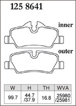 DIXCEL Rear Brake Pads - MINI Cooper / Cooper S / JCW (F55/F56/F57) Pad Shape - DIXCEL Thumbnail
