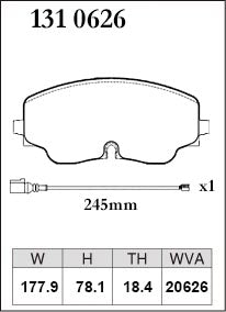 Pad Shape for Dixcel Z Type Front Brake Pads – VW Golf R Mk8, VW Tiguan R, Audi S3 8Y