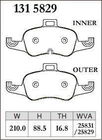 Dixcel Front Brake Pads - Audi TT / TTS (FV) Pad Shape
