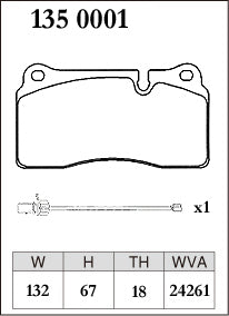 DIXCEL Rear Brake Pads - Audi R8 (42/4S) Non-CC Brake Pad Shape