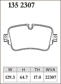 Pad Shape for DIXCEL Rear Brake Pads – Audi A6/S6 (C8) A7/S7 (C8) A8/S8 (D5) Q7/SQ7 (4M) Q8/SQ8/RSQ8 (4MN) / VW Touareg (CR)