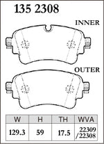 DIXCEL Rear Brake Pads - Audi A4/S4 (B9) / A5/S5 (F5) / Q5/SQ5 (FY) / VW Touareg (CR) Pad Shape - Dixcel Brakes Thumbnail