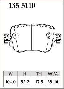 DIXCEL Rear Brake Pads - Audi Q3 (8U) / VW Polo GTI (AW1) / VW Caddy IV (SA)