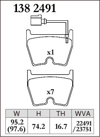 Pad Shape for Dixcel Premium Front Brake Pads – Audi RS3 8V