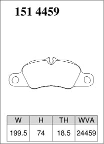 Pad Shape for DIXCEL Front Brake Pads – Porsche 911 Carrera/Carrera 4 (997/991) 718 Boxster/Cayman S/GTS (982) Boxster/Cayman S/GTS/Spyder (981)