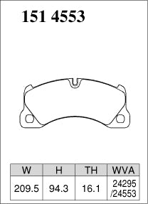 DIXCEL front brake pad shape 1514553 – Porsche Cayenne / Macan / Panamera / VW Touareg