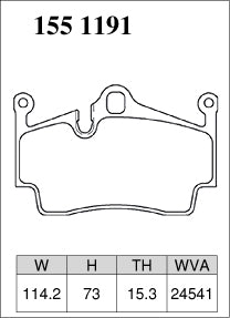 Pad Shape for DIXCEL Rear Brake Pads – Porsche 718 Boxster/Cayman T/S/GTS (982) Boxster/Cayman S/GTS (981) Boxster/Cayman S/R/Spyder (987)
