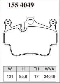 DIXCEL Front Brake Pads - Porsche 911 (996/997) / 911 Turbo / GT3 / Boxster S (986/987) Pad Shape