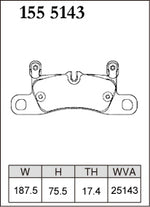 DIXCEL rear brake pad shape 1555143 – Porsche Cayenne / 718 Boxster / Cayman GTS 4.0 - Dixcel Brakes Thumbnail