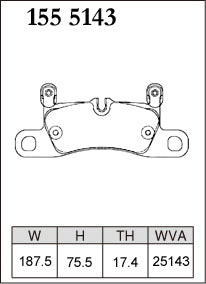 DIXCEL rear brake pad shape 1555143 – Porsche Cayenne / 718 Boxster / Cayman GTS 4.0