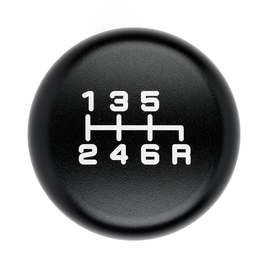 ACUITY ESCO-T6 shift knob, Honda 6-speed – top view of the laser-etched gear pattern