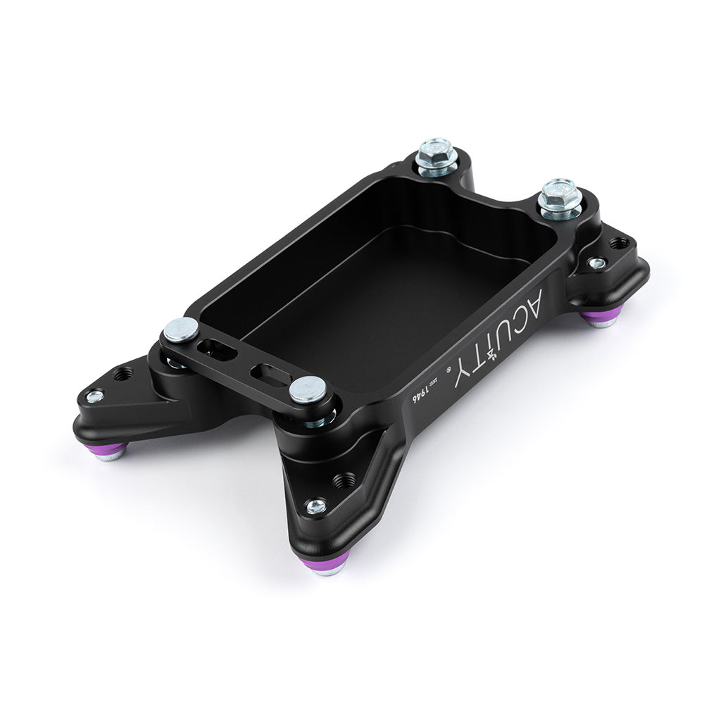ACUITY K-swap shifter adapter plate, DC5 shifters – three-quarter view with hardware fitted