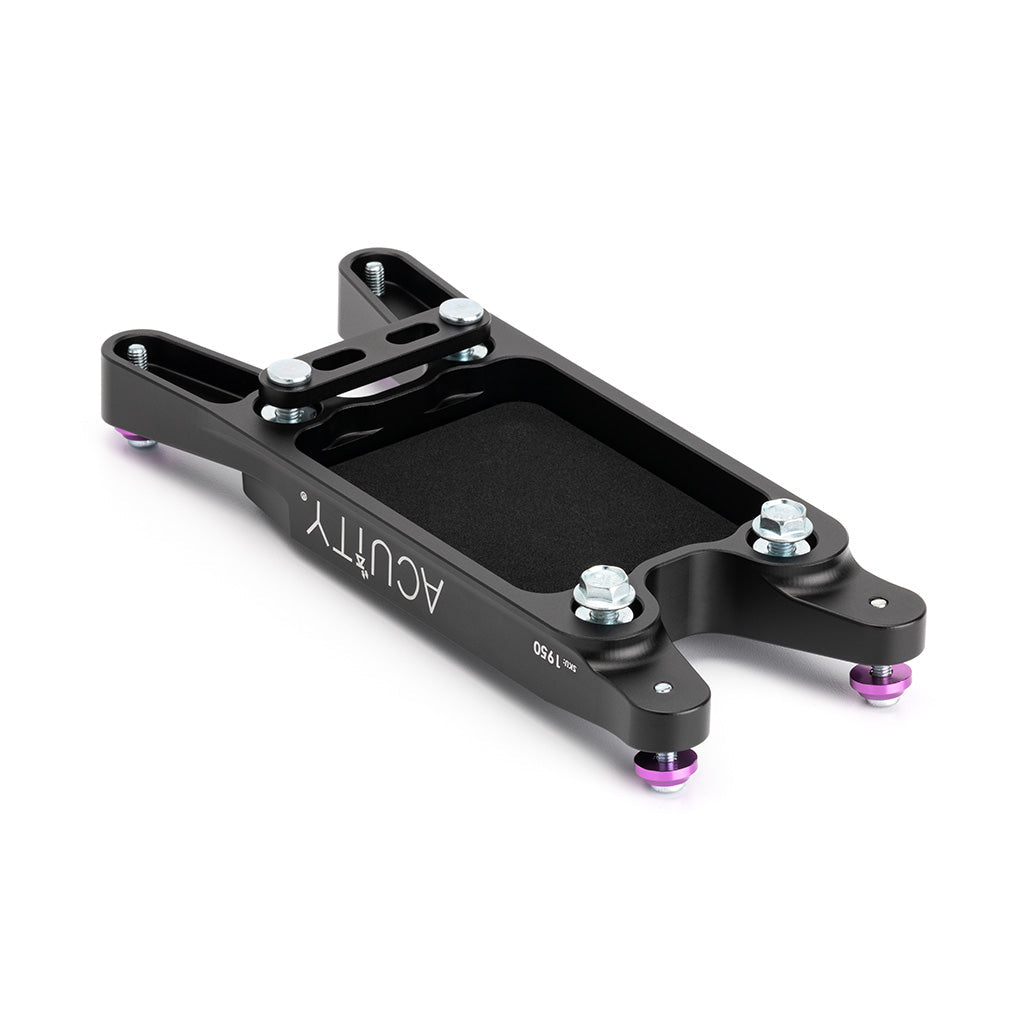 ACUITY K20C / L15B swap shifter adapter plate – three-quarter view with hardware fitted