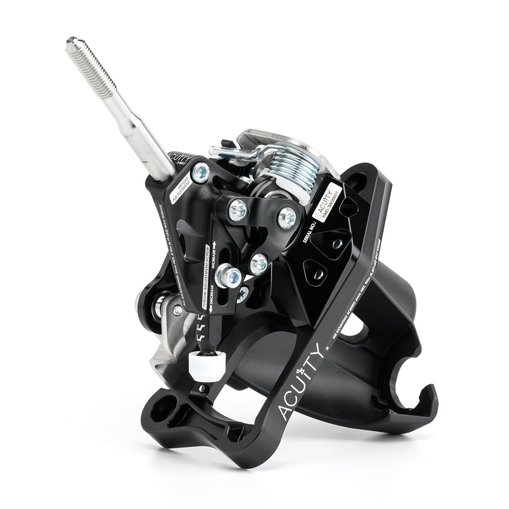 ACUITY 3-Way adjustable shifter, FD2 / FN2 Civic Type R – side view with shift lever fitted