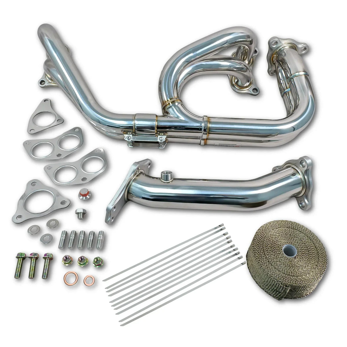 KORSH equal length headers and up-pipe with gaskets, bolts and heat wrap