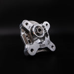 Suspension Secrets camber and caster plate on a black background, angled view of the bearing and adjuster slots - Suspension Secrets Thumbnail