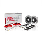 Brembo GT big brake kit contents: calipers, rotors, pads, brake lines and brackets (product illustration) - Brembo Thumbnail