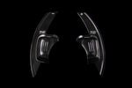 LEYO Sportline paddle shift extensions – black pair front view, low light - LEYO Thumbnail