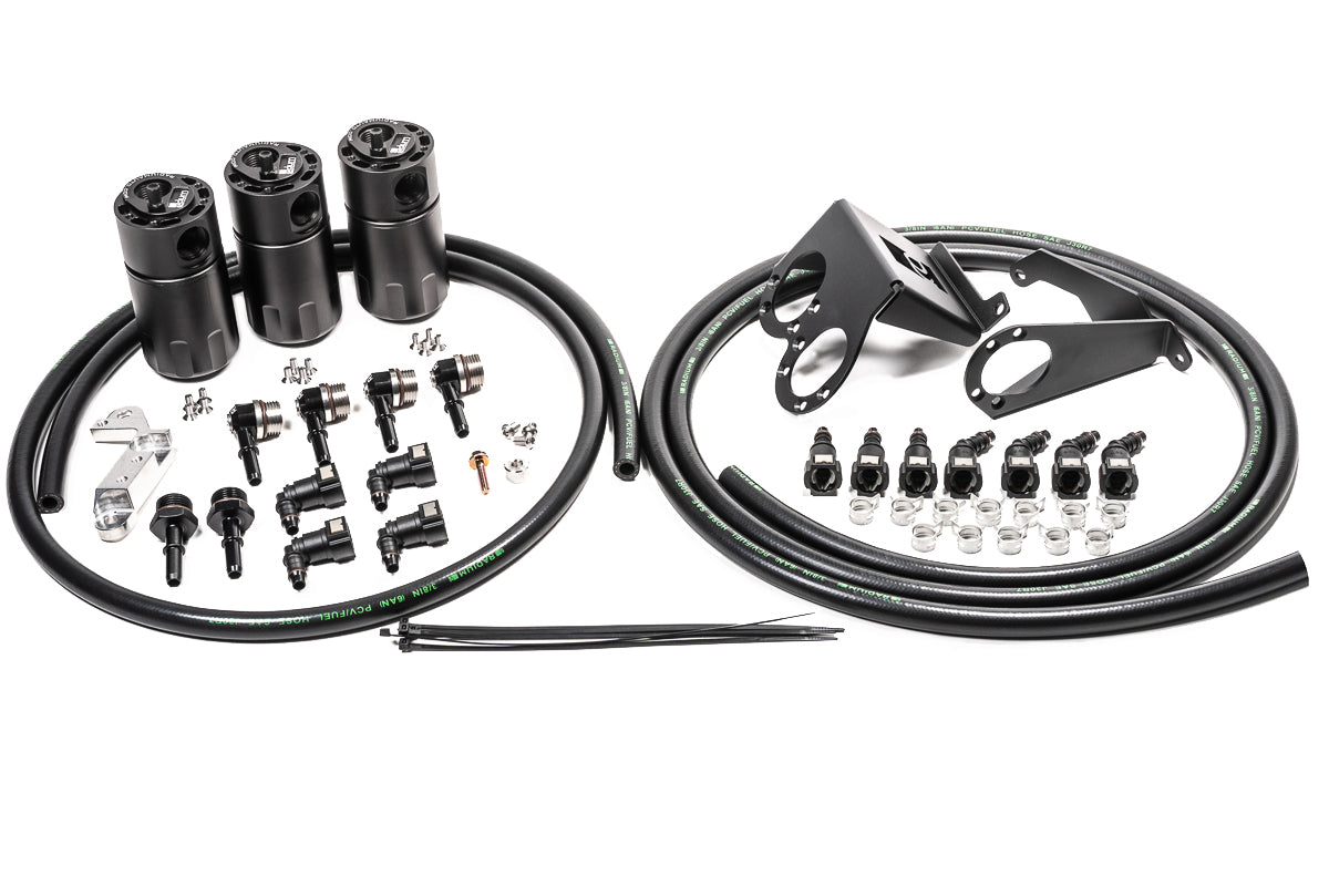 Radium Engineering Fluid Lock Catch Can Kit - Chevrolet Corvette (C7) - Triple