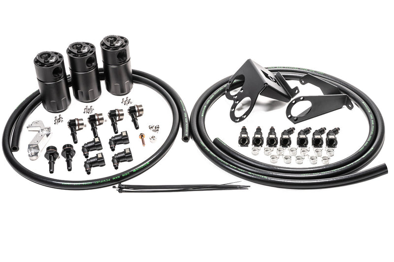 Radium Engineering Fluid Lock Catch Can Kit - Chevrolet Corvette (C7) - Triple - Radium Engineering