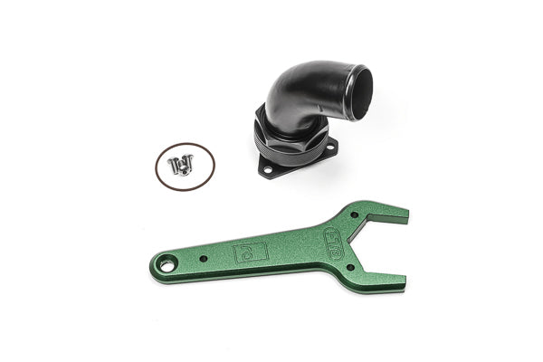 Radium FCST-X 3-Bolt Remote Mount Fill Neck – 24AN Elbow to 1.5in Barb - Chicane Australia