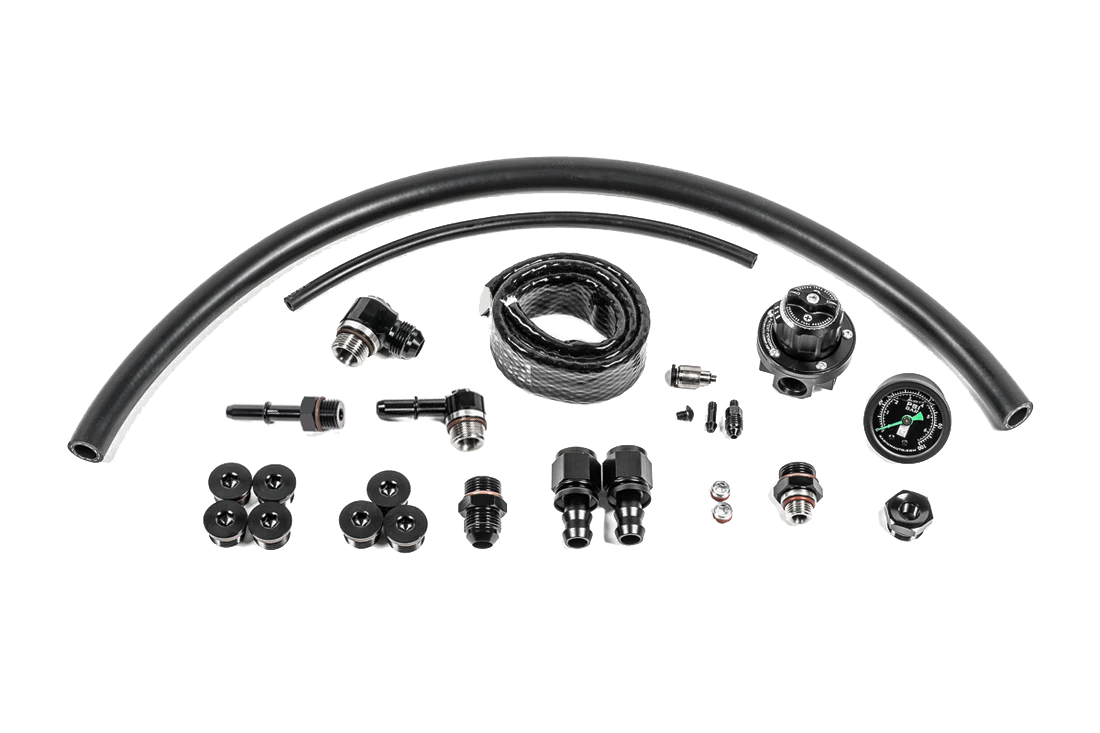 Radium Engineering fuel rail plumbing kit – GM Vortec 8100 big block (2001-2003) – regulator, gauge, hoses, fittings