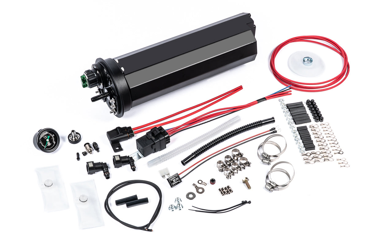Radium 20-1150 fuel hanger surge tank kit with wiring, relay, fittings and hardware - Can-Am Maverick