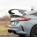 PRL wing risers fitted to a grey Civic Type R FL5 - rear three-quarter view - PRL Motorsports Thumbnail