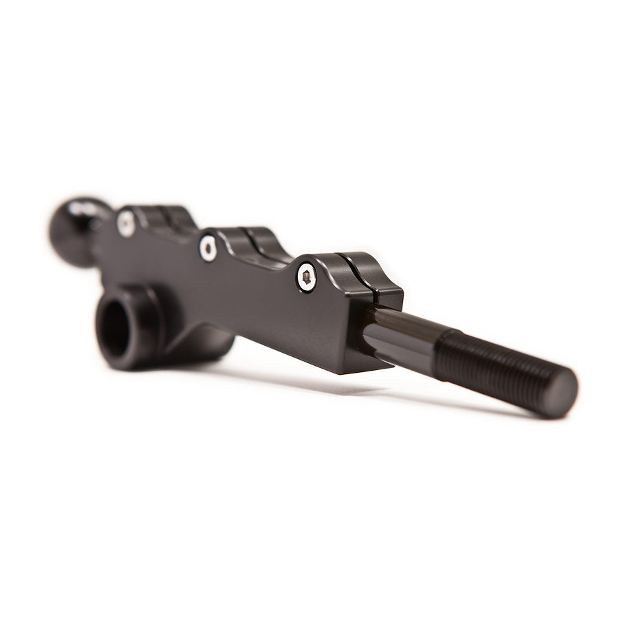 COBB 5-speed double adjustable short throw shifter – angled view of adjustment clamps