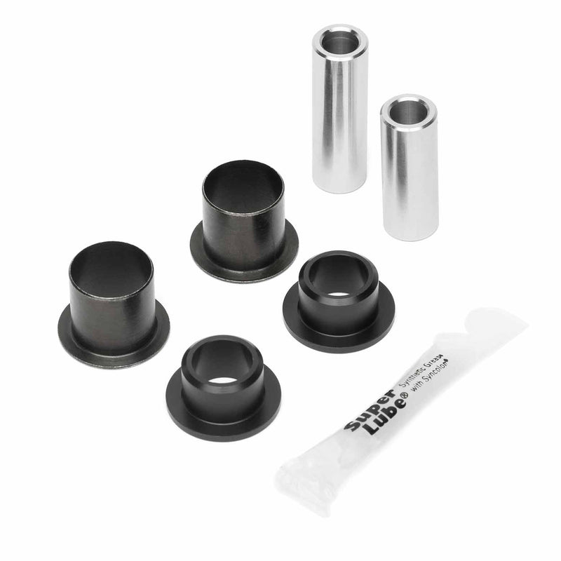 COBB shifter pivot bushings – Subaru 5MT and 6MT – pins, Delrin bushings, sleeves and grease laid out - Cobb Tuning