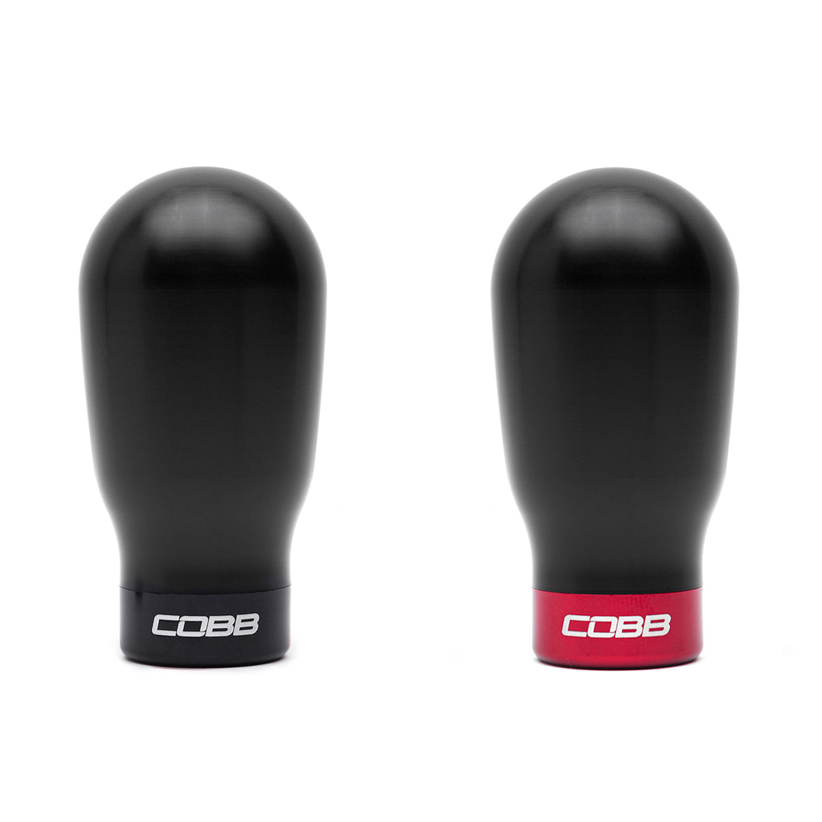 COBB tall weighted shift knob – black knob with black and red trim rings