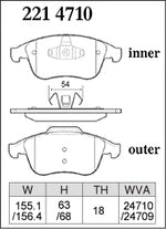 Dixcel Front Brake Pads - Renault Megane GT (III/IV) / Clio RS (IV) / Laguna III Pad Shape - Dixcel Brakes Thumbnail