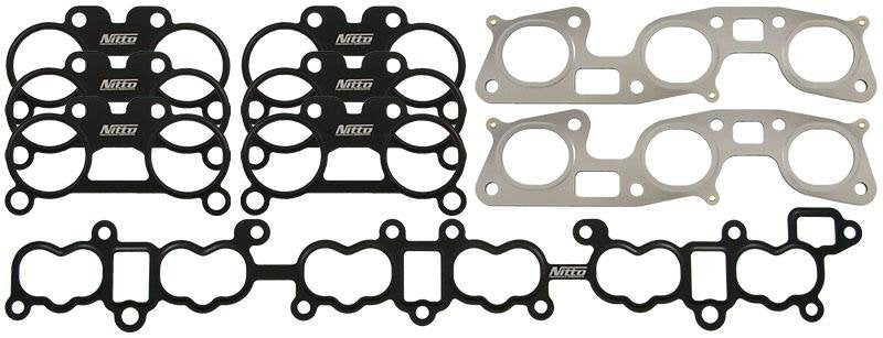 Nitto RB26 metal intake and exhaust manifold gaskets laid out