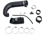 AWE carbon turbo inlet tube – Civic Type R FL5 – kit laid out: tube, flange, couplers, clamps and loom - AWE Exhausts Thumbnail
