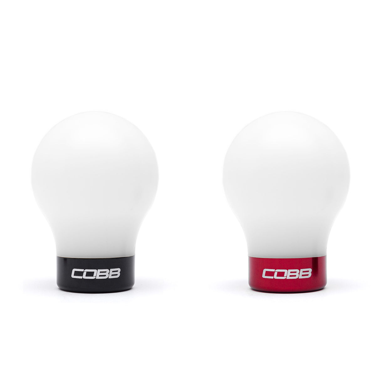 COBB weighted shift knob – white knob with black and red trim rings