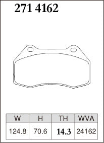 Pad Shape for DIXCEL Front Brake Pads - Mazda MX-5 (ND) / Fiat 124 Spider (348) - Brembo 4-Pot