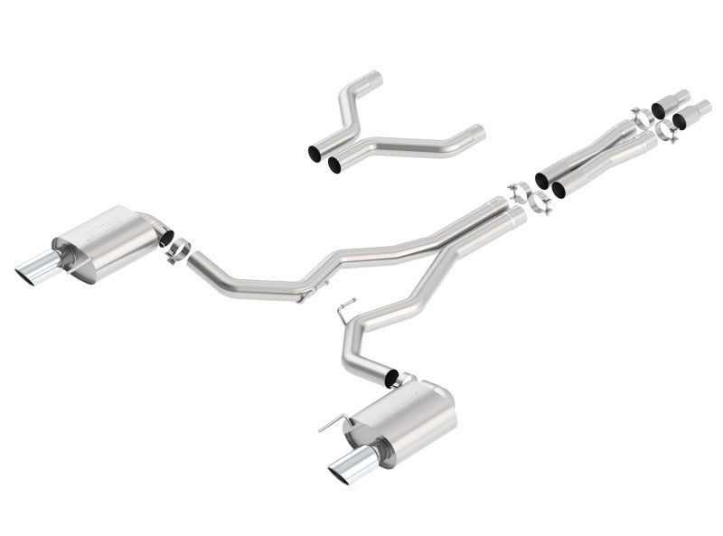 Borla Cat-Back Exhaust - Ford Mustang GT Coupe (S550) - 3in 4in Tips 2015-2017 - Borla